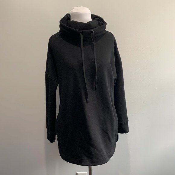 Mono B Sweaters - Mono B Pullover Sweatshirt Black  Women’s Med cowl neck drawstring fleece lined
